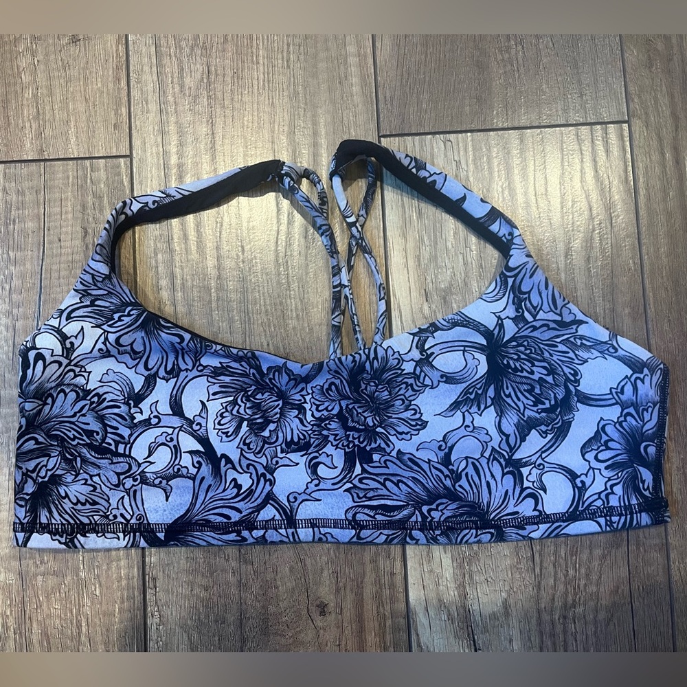 Lululemon Flow Y Bra Hanakotoba Starlight Multi Floral Low-Impact Sports Bra